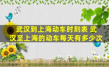 武汉到上海动车时刻表 武汉至上海的动车每天有多少次